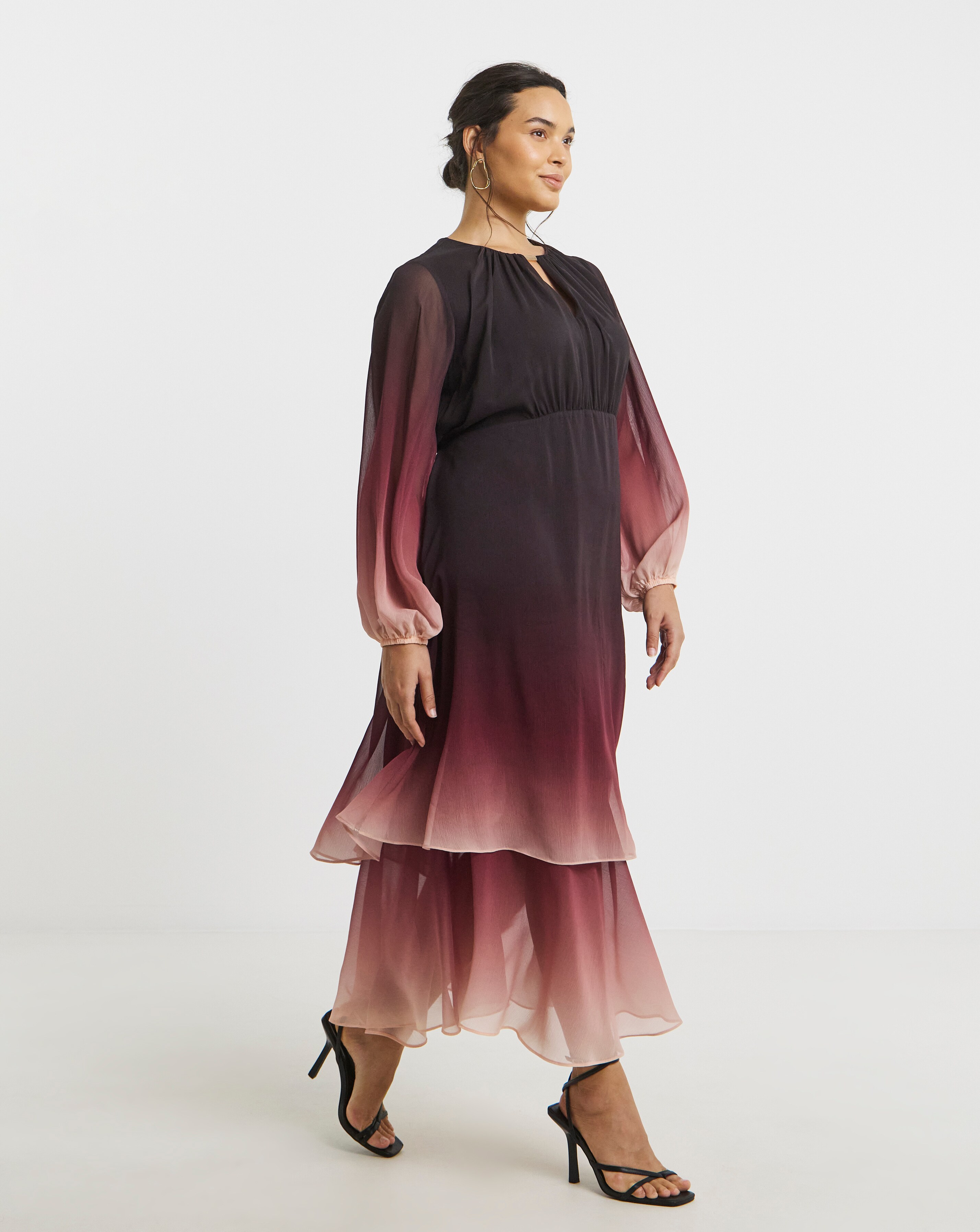 Joanna Hope Ombre Tiered Maxi Dress