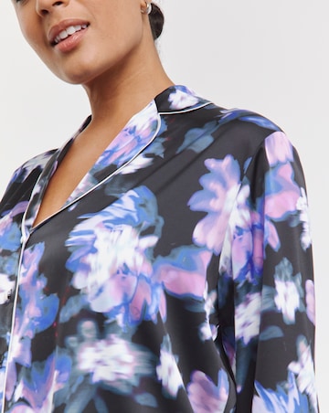 Figleaves Stretch Satin Button Through Pyjama Set