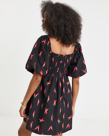 Simply Be Chilli Print Cotton Poplin Skater Dress