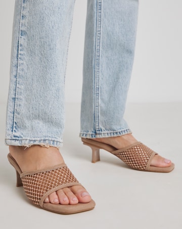 Paloma Diamante Mesh Kitten Heel Mule - Extra Wide Fit (EEE)