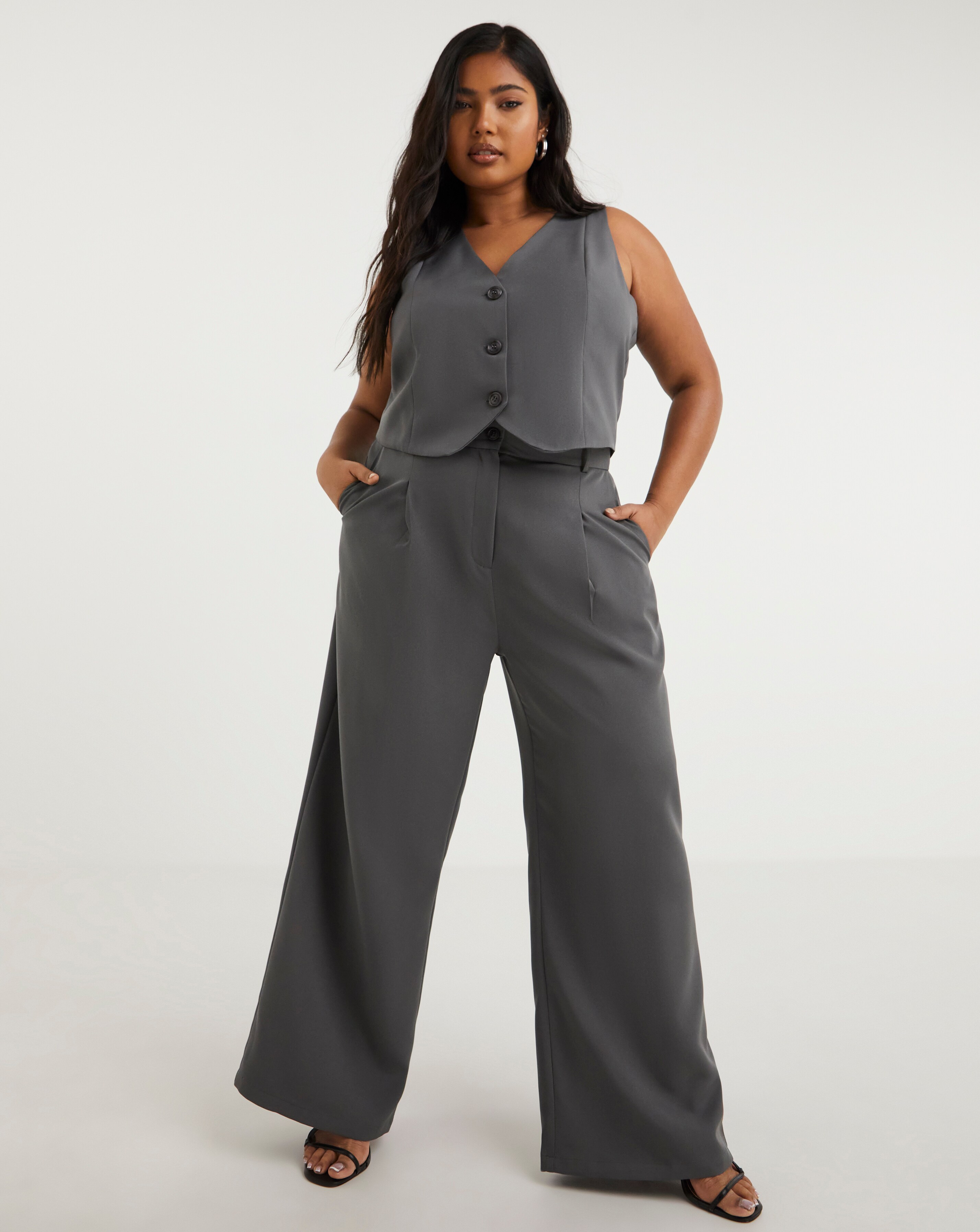 Wide Leg Tailored Trousers | Simply Be