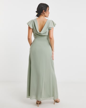 Maya Deluxe Chiffon Cowl Back Maxi