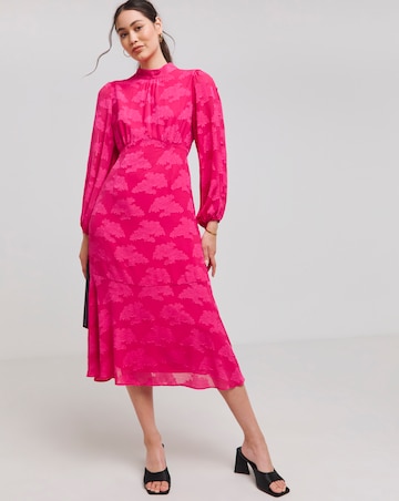 Joanna Hope Button Sleeve Burnout Maxi Dress