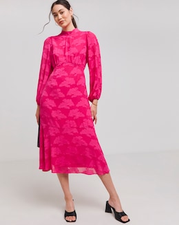 Joanna Hope Button Sleeve Burnout Maxi Dress