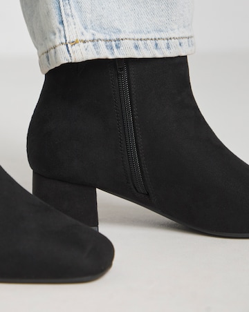 Kit Low Block Heel Ankle Boots Extra Wide EEE Fit