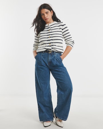 Simply Be Stripe Crew Neck Cardigan