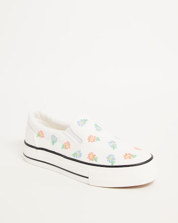 Helen Slip On Chunky Sole Trainers Wide Fit