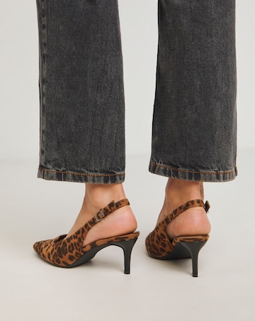 Aspen Pointy Toe Slingback Shoes Wide E Fit