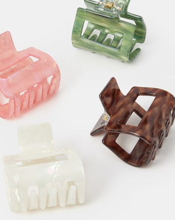 Accessorize 4pk Square Claw Clips