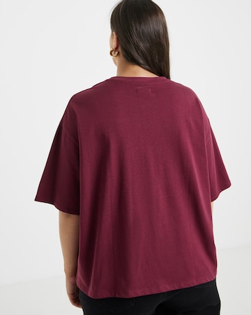 Burgundy Floral Applique T-Shirt