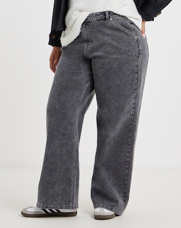 Dark Grey Wide Leg Jeans