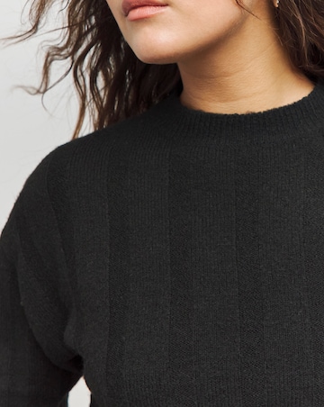 Black Rib Crew Neck Jumper