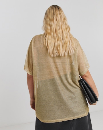 Gold Metallic Oversized T-Shirt