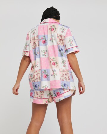 Floral Patch Work Print Shortie Pyjama Set