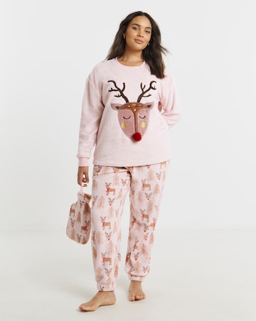 Pretty Secrets Christmas Giftable Fleece Pyjama Set & Hot Water Bottle