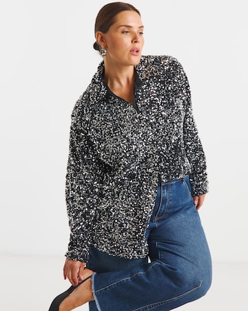 Gunmetal Sequin Shirt