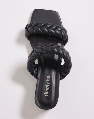 Isobel Plaited Low Block Heeled Sandals Wide E Fit
