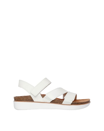 Skechers Lifted Comfort White Duraleather Sandals - Standard Fit (D)