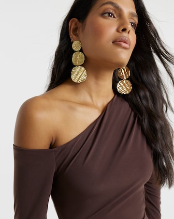 Flounce London Jersey Asymetric Ruched Midaxi Dress