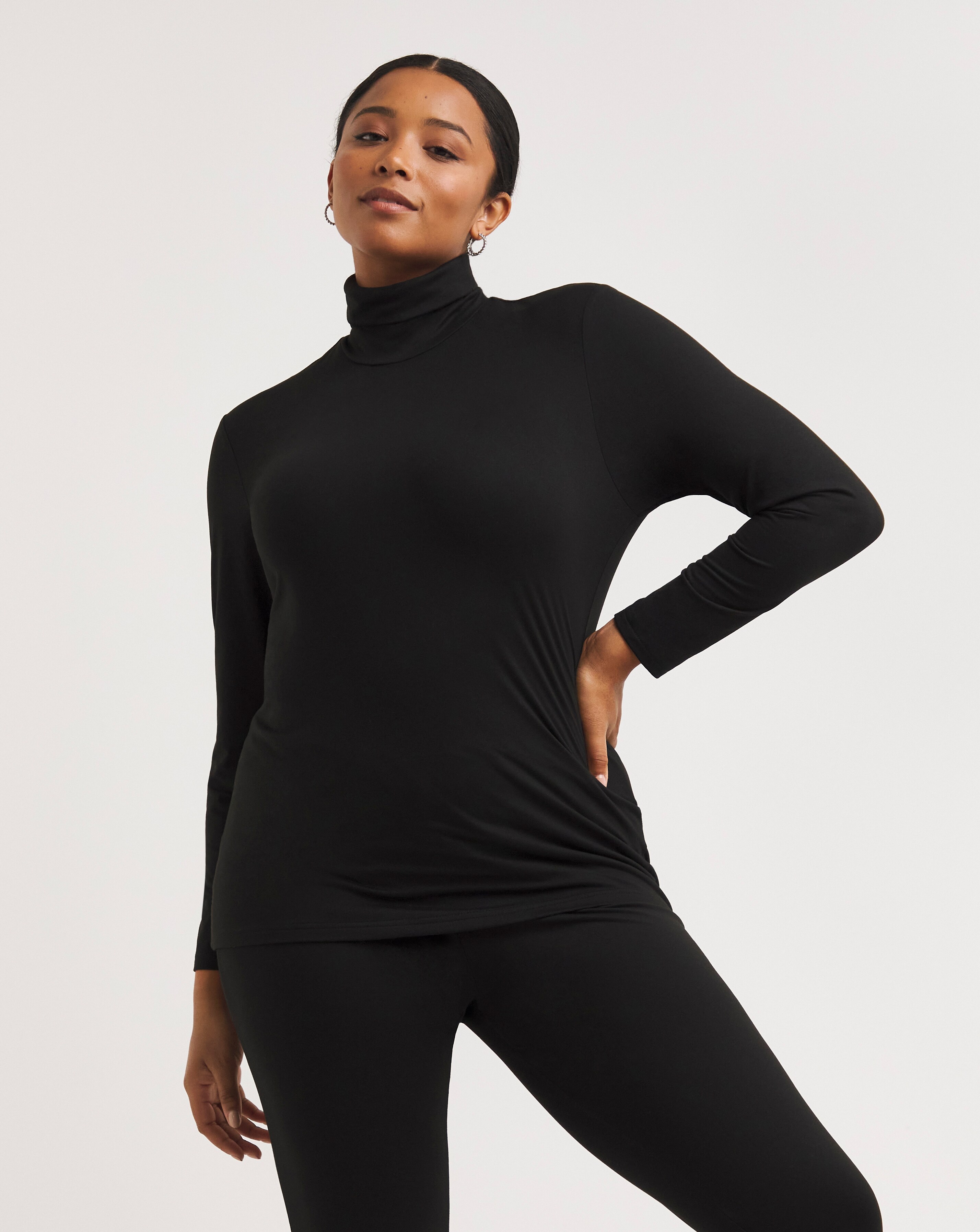 Super Soft Brushed Thermal Roll Neck Top Simply Be