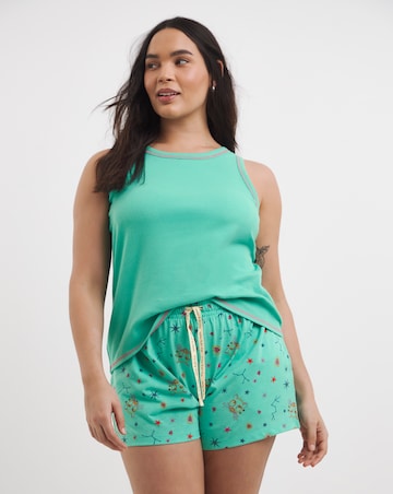 Simply Be (2 Pack) Ribbed Vest Pyjama Short Sets