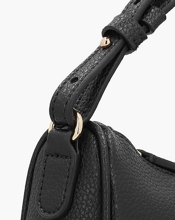 Emporio Armani Lilly Black & Silver Pebbled Baguette Bag