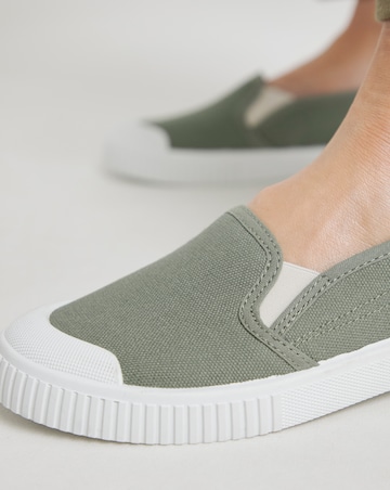 Simply Be Dalton Slip On Plimsole Trainers Standard D Fit