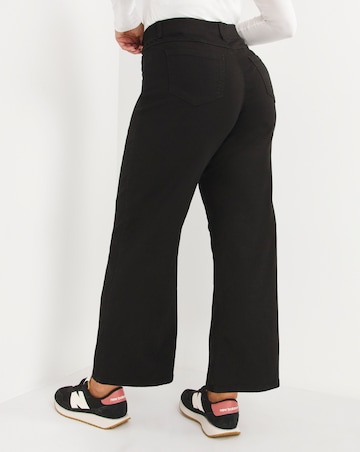 Lottie Black Pull On Wide Leg Jeggings
