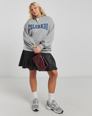 Grey Marl Colorado Zip Neck Sweatshirt