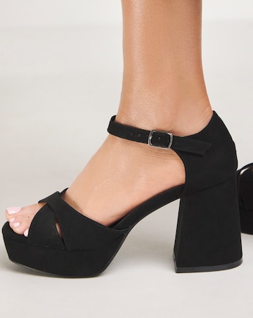 Mia Cross Front Platform Heeled Sandals Standard D Fit