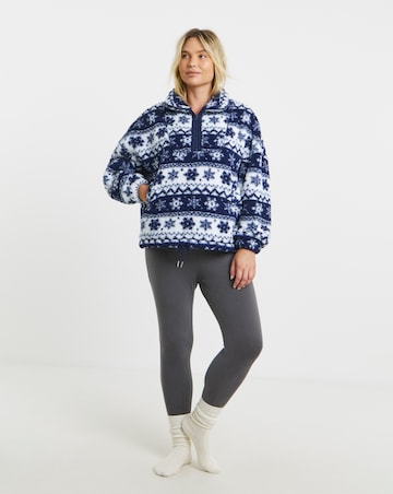 Pretty Secrets Quarter Zip Fleece Snuggle Top Fairisle
