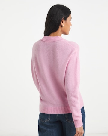 Simply Be Pink V-Neck Cardigan