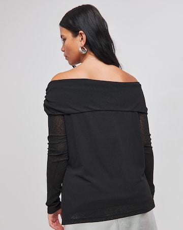 Black Mesh Bardot