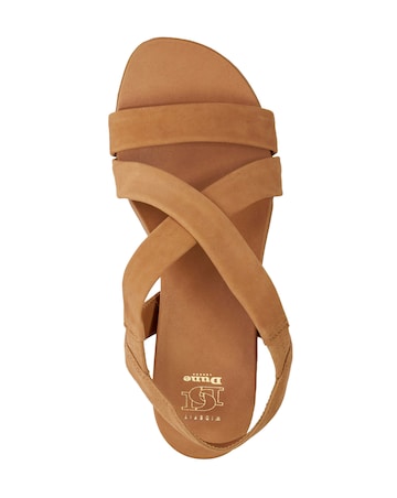 Dune Landies Tan Strappy Sandals - Wide Fit (E)