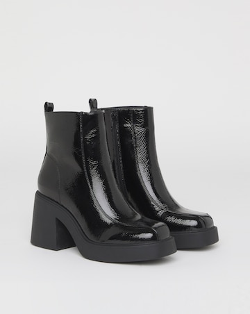 Lina Square Toe Platform Ankle Boots - Wide Fit (E)