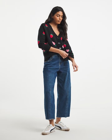 Simply Be Strawberry Fruit Print Boxy Cardigan