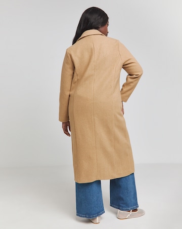 Camel Single Breasted Unlined Coat