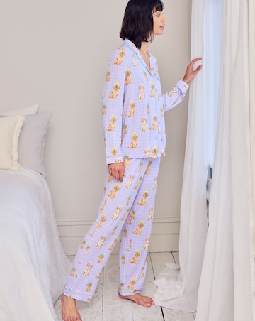 Chelsea Peers Classic Button Up Pyjama Set Spa Dogs Print
