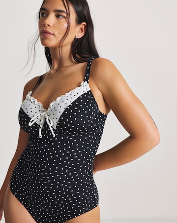 Figleaves Spot Tie Front Underwired Swimsuit