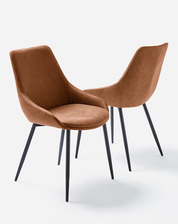 Etta Faux Leather Pair of Dining Chairs