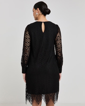 Joanna Hope Black Lace Shift Dress