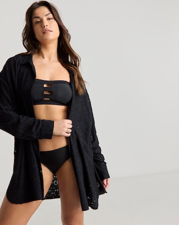 Beach to Beach Black Broderie Beach Shirt