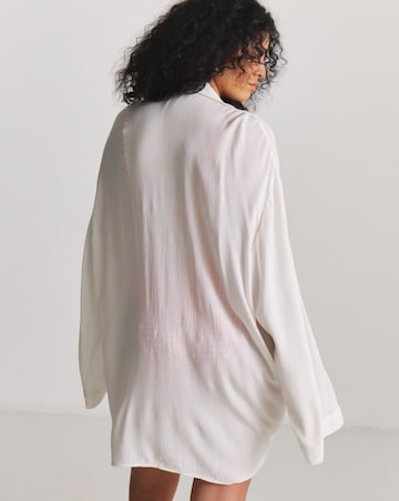 Tie Front Beach Shirt White