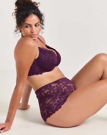 Pretty Secrets (2 Pack) Daisy Lace Shorts Green/Plum