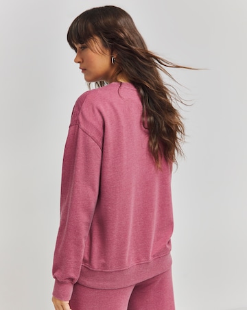 Burgundy Acid Wash Seam Detail Sweatshirt