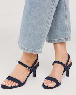 Dora Barely There Classic Kitten Heel Sandal - Wide Fit (E)