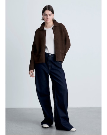 Mango Polo Neck Knitted Choco Jacket