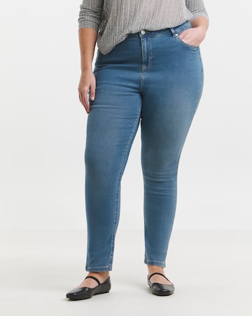 Mid Wash Highwaist Super Stretch Slim Jeans
