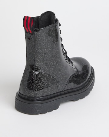 Heavenly Feet Justina Lace Up Chunky Boot Ex Wide Fit