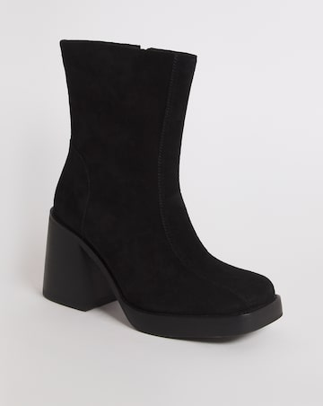 Gilly Suede Platform Ankle Boots - Wide Fit (E)